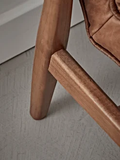 Ribbed Leather Armchair - Tan