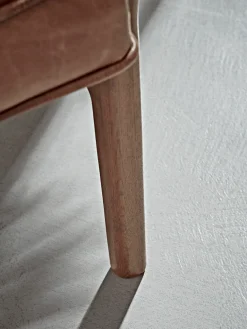 Ribbed Leather Armchair - Tan