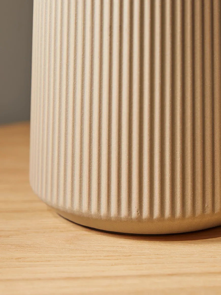 Ribbed Table Lamp - Taupe