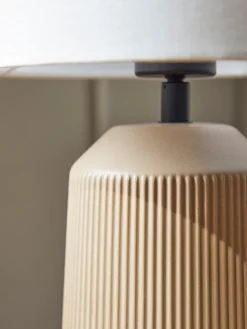 Ribbed Table Lamp - Taupe