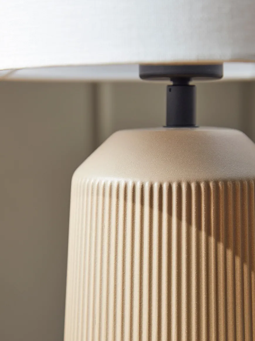 Ribbed Table Lamp - Taupe