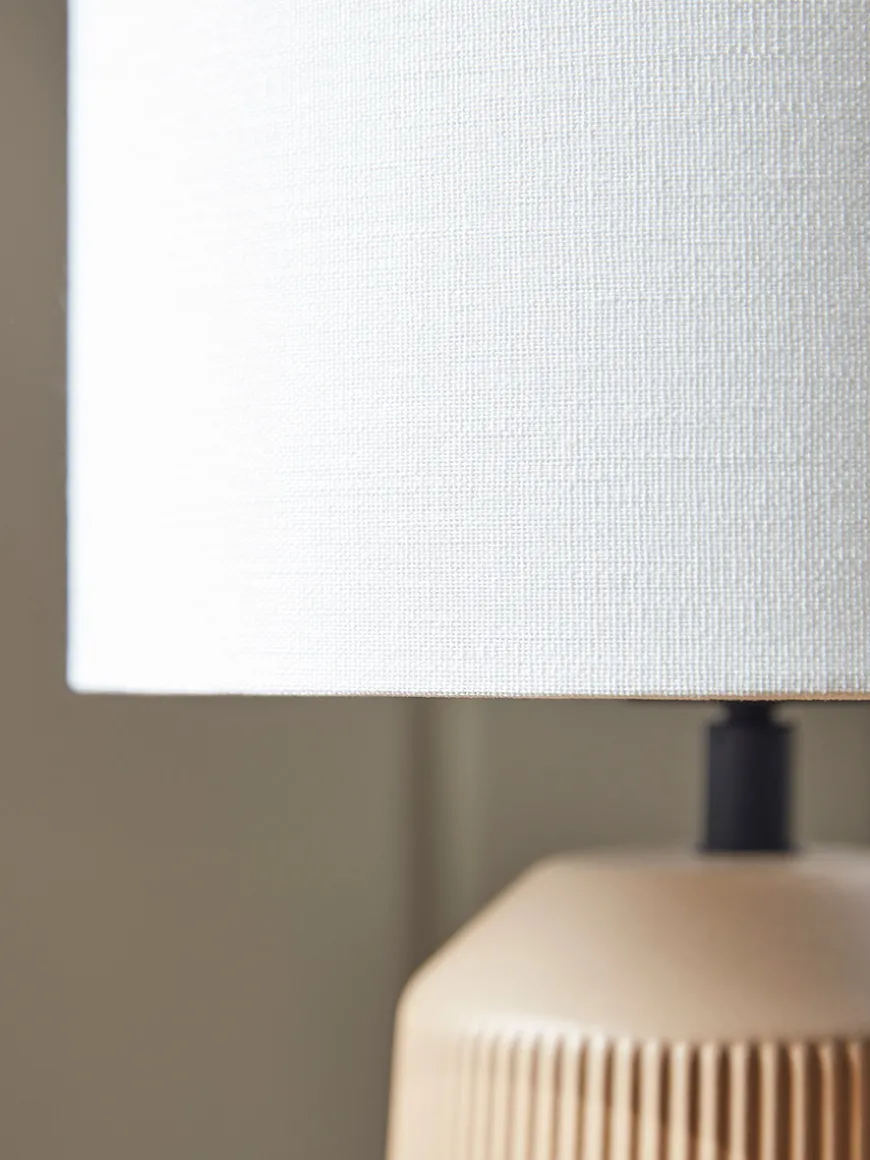 Ribbed Table Lamp - Taupe