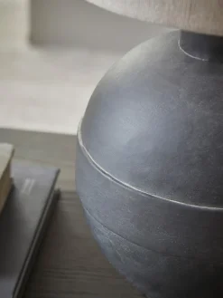 Round Black Ceramic Table Lamp