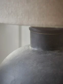 Round Black Ceramic Table Lamp