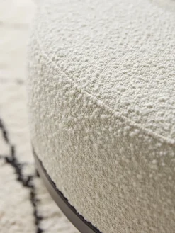 Round Boucle Footstool - Large
