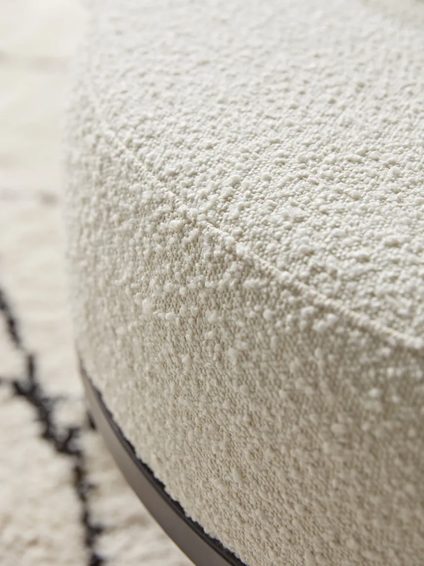 Round Boucle Footstool - Large