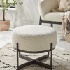Round Boucle Footstool - Small