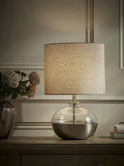 Round Brass Table Lamp