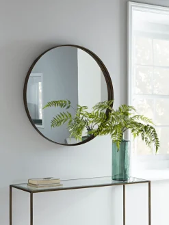 Round Burnished Frame Mirror