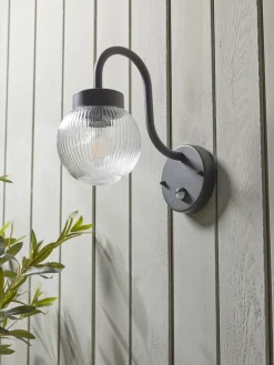 Round Fluted Glass Wall Light