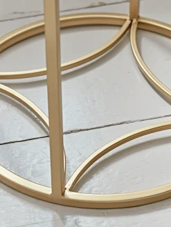 Round Gold & Glass Side Table