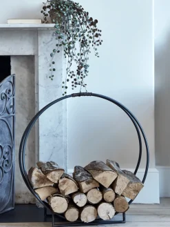 Round Iron Log Holder