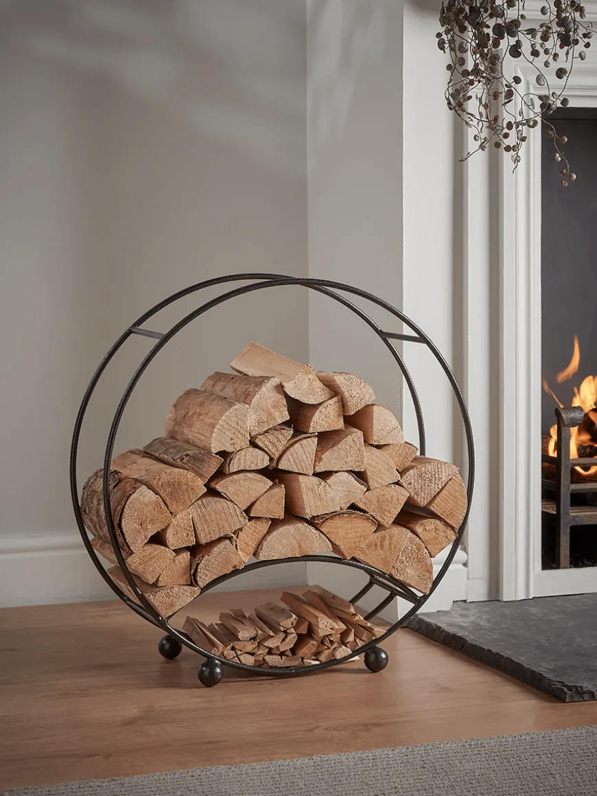 Round Log and Kindling Holder