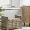 Round Rattan Storage Bench - Small