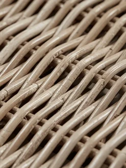 Round Rattan Storage Bench - Small