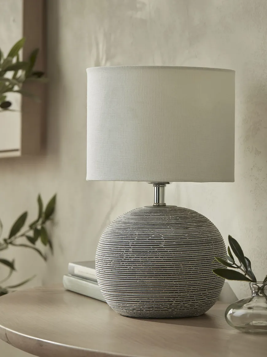 Round Striped Table Lamp