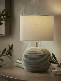 Round Striped Table Lamp