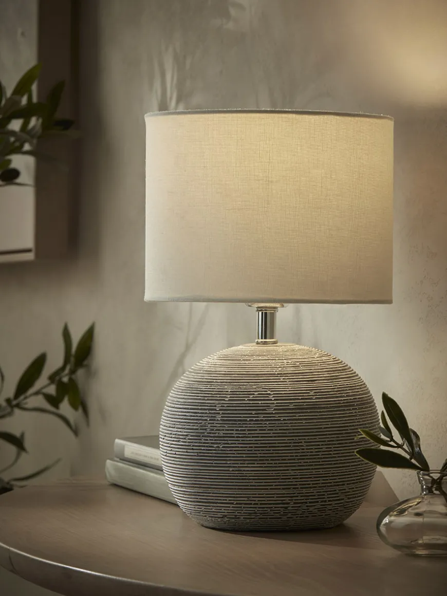 Round Striped Table Lamp