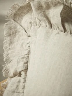 Ruffle Rectangular Cushion - Natural