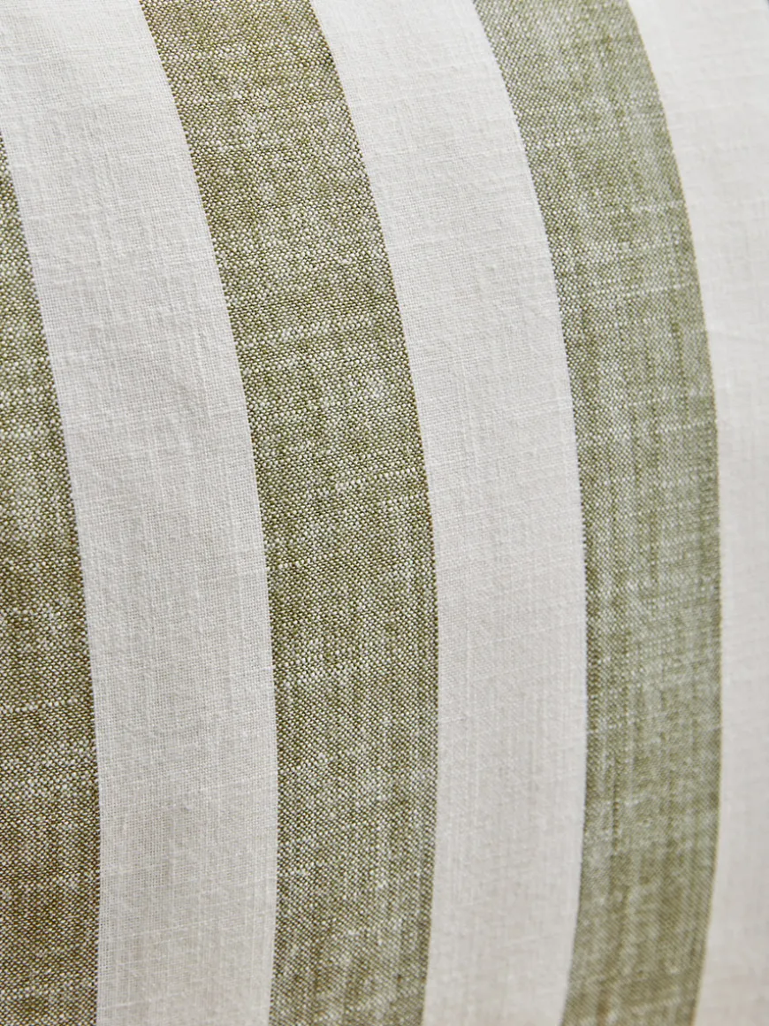 Ruffle Square Cushion - Green Stripe