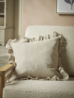 Ruffle Square Cushion - Natural