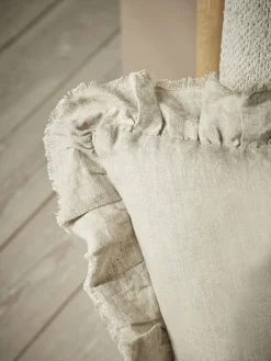 Ruffle Square Cushion - Natural