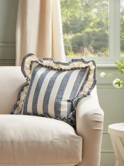 Ruffle Square Cushion - Nautical Stripe