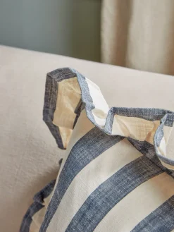 Ruffle Square Cushion - Nautical Stripe