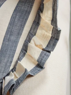 Ruffle Square Cushion - Nautical Stripe