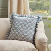 Ruffle Square Cushion - Swedish Blue Print