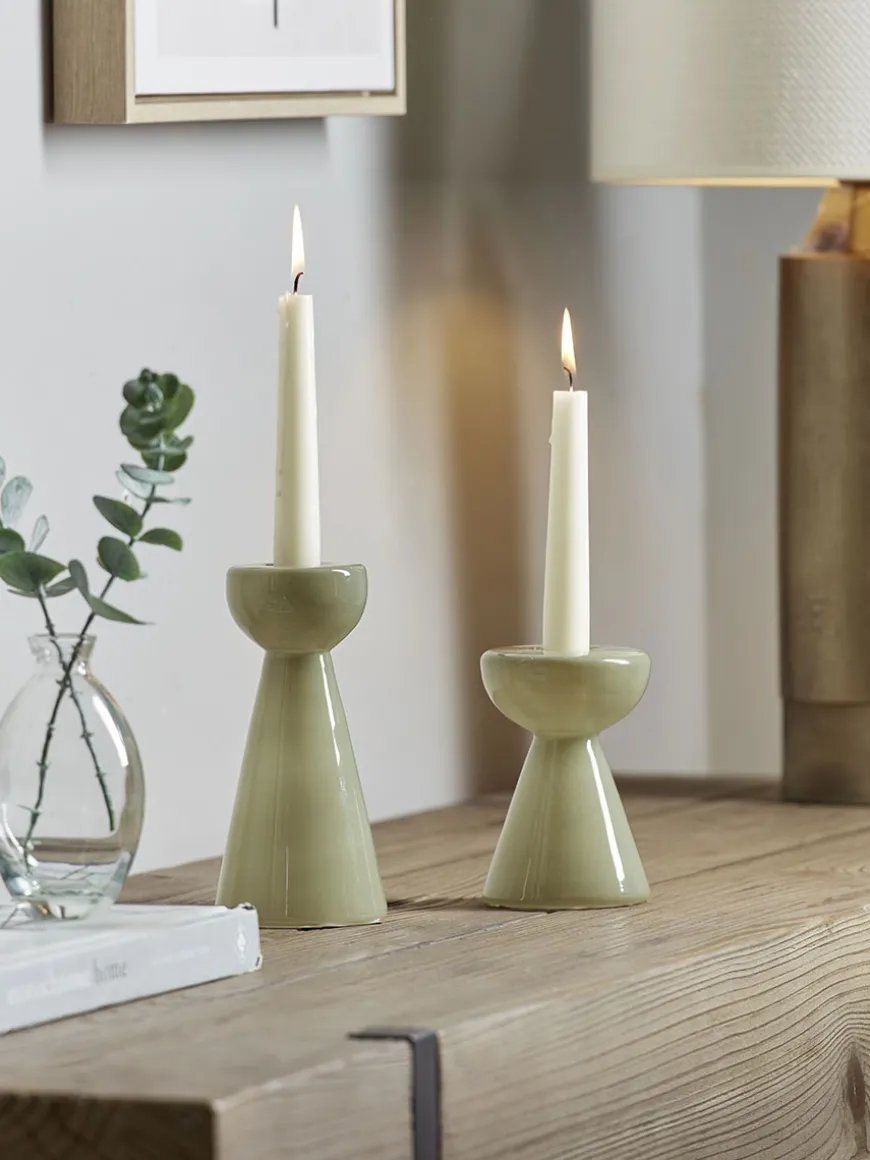 Sage Glass Candleholder