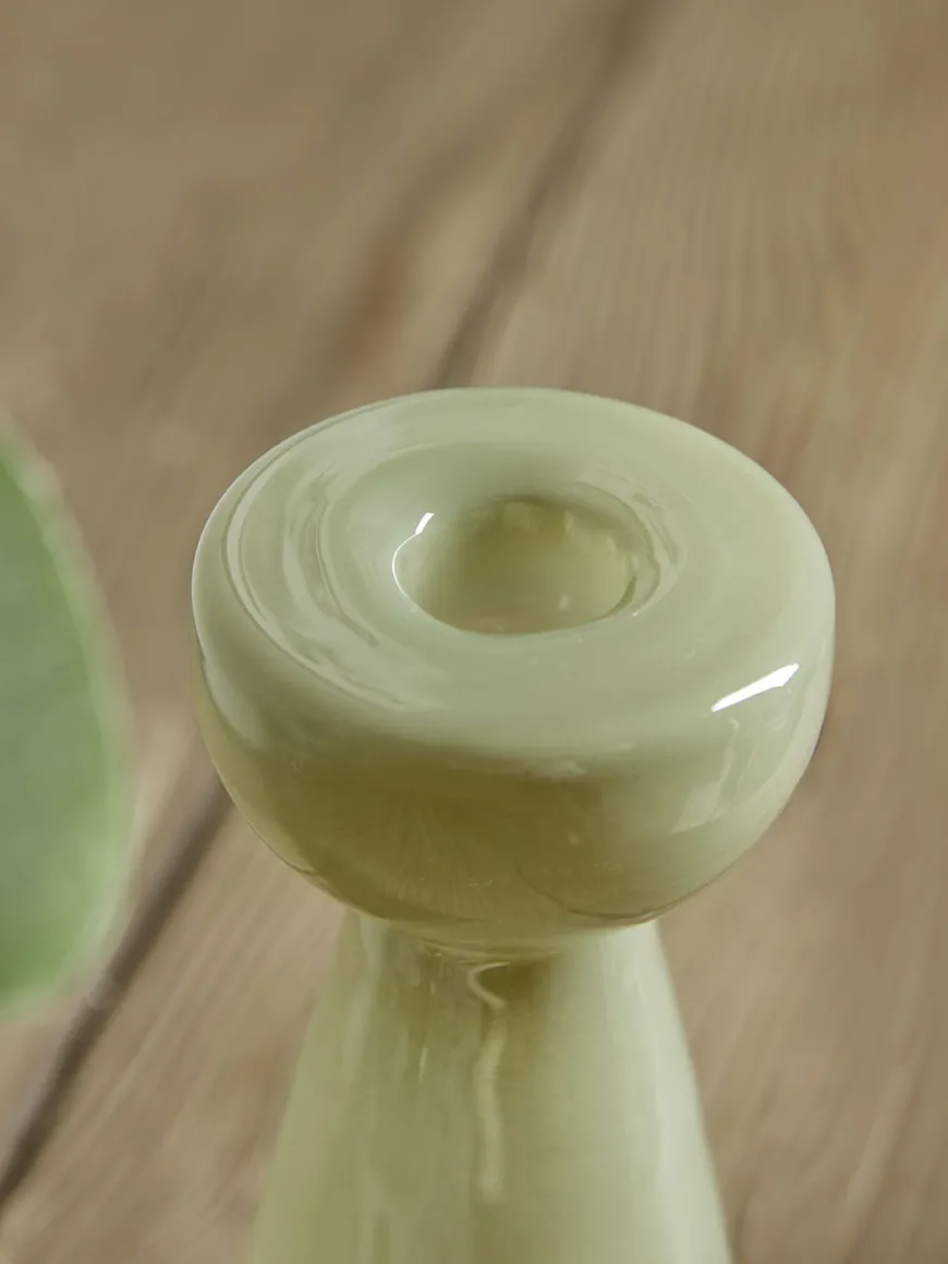 Sage Glass Candleholder