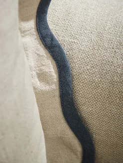 Scalloped Square Cushion - Steel Blue