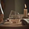 Six Amber Asymmetric Stemless Wine Glasses