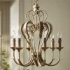 Six Arm Scroll Chandelier