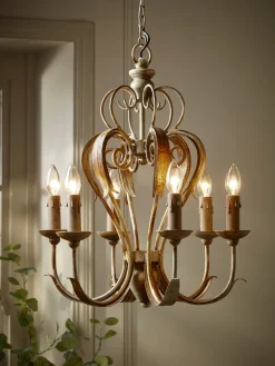 Six Arm Scroll Chandelier
