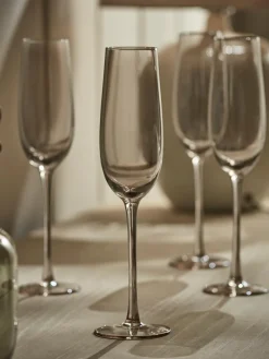 Six Smoked Champagne Flutes