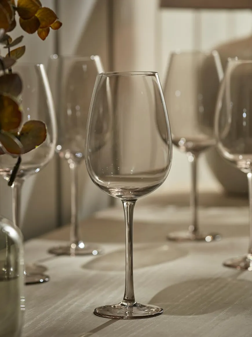 Six Smoked Wine Glasses