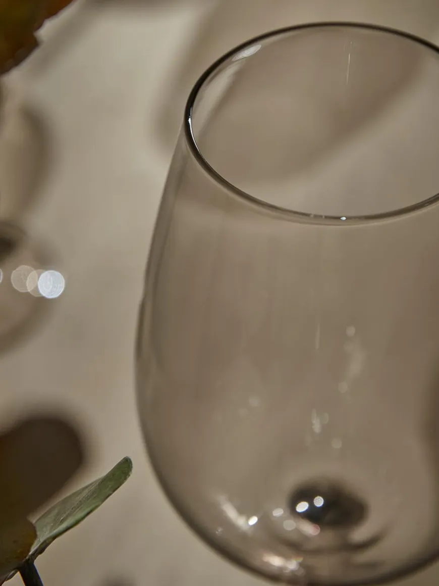 Six Smoked Wine Glasses