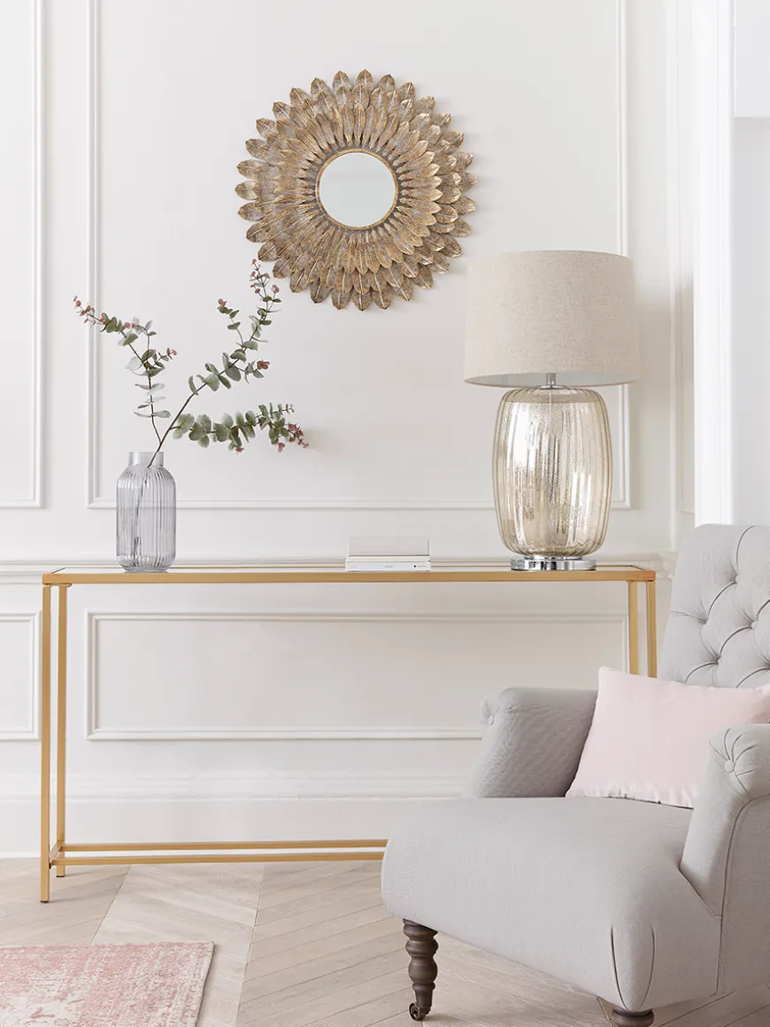 Slim Mirrored Console Table