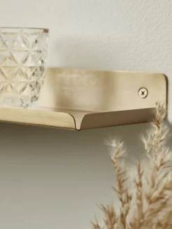 Slimline Metal Shelf - Brass