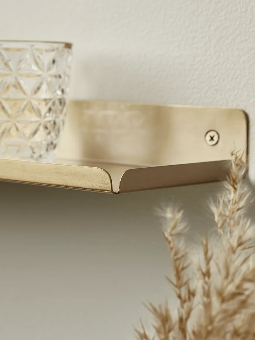 Slimline Metal Shelf - Brass