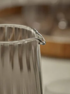 Smoked Fluted Glass Carafe