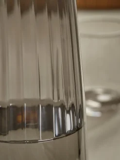 Smoked Fluted Glass Carafe