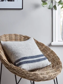 Soft Wool Cushion Cover - Blue French Stripe