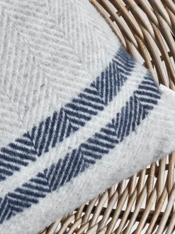 Soft Wool Cushion Cover - Blue French Stripe