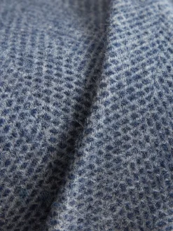Soft Wool Large Throw - Blue & Grey