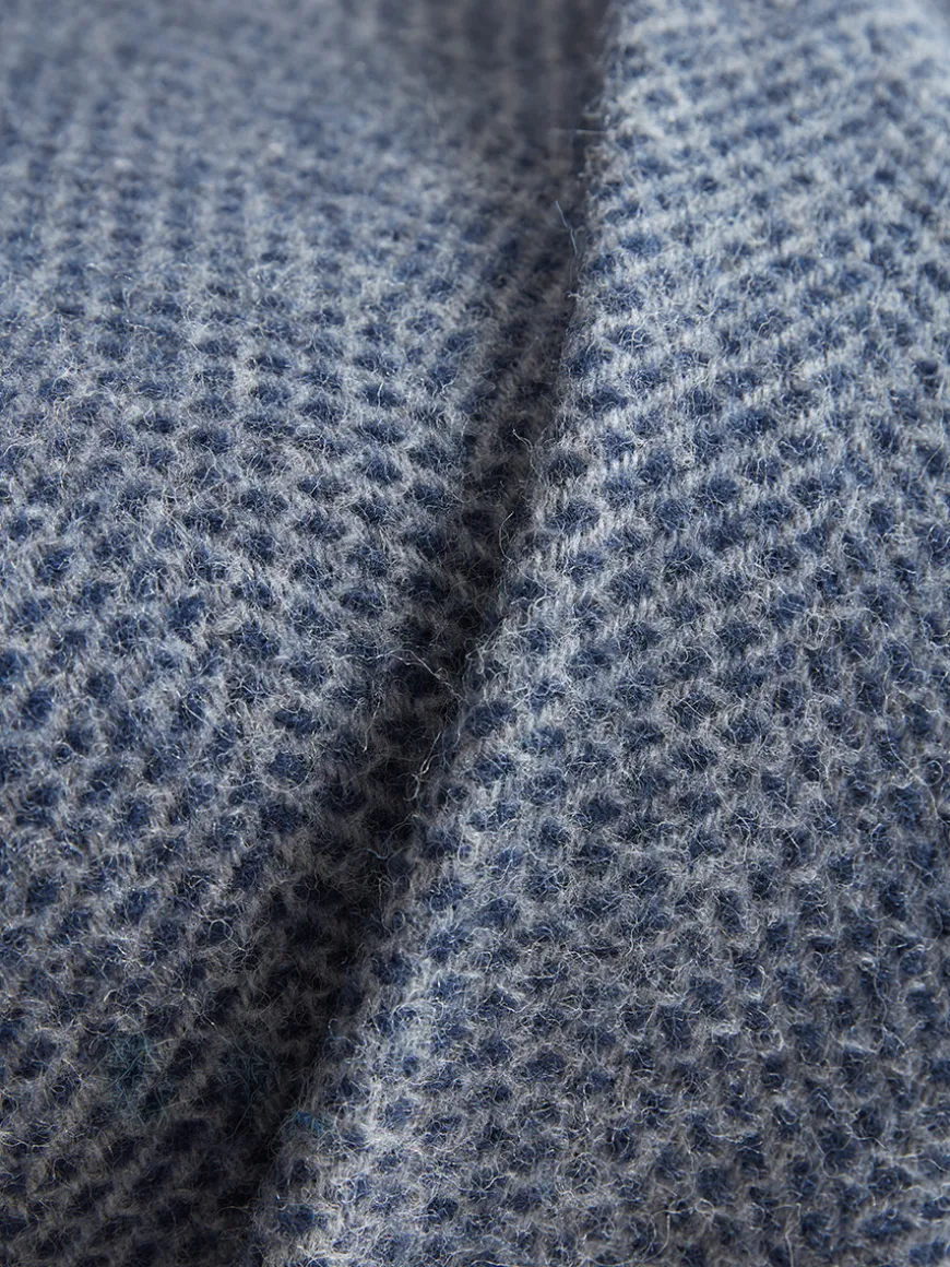 Soft Wool Large Throw - Blue & Grey