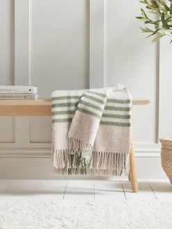 Soft Wool Large Throw - Olive Checked