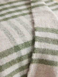 Soft Wool Large Throw - Olive Checked